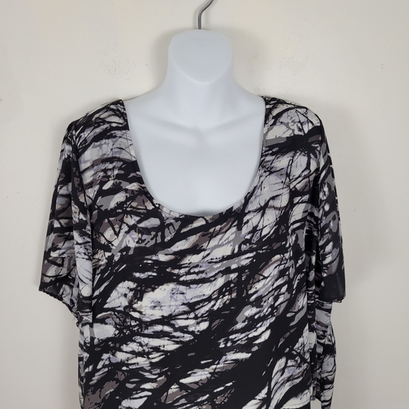 Lane Bryant Black Marble Layered Look‎ Dress - Picture 4 of 8